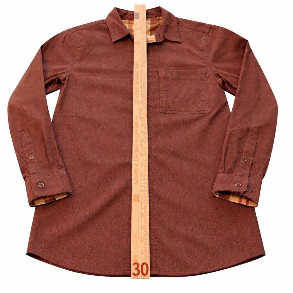 Royal Robbins Shirt Mens Small Brown Performance Flannel Plaid Trim Hiking - Picture 9 of 9